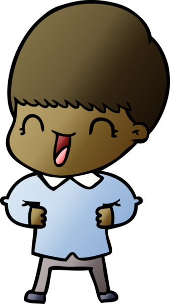 Bir insan tarafından çizilmiş mutlu çizgi film çocuğu.