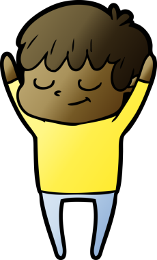 Bir insan tarafından çizilmiş mutlu çocuk çizgi filmi.