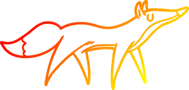 Bir insan tarafından çizilmiş bir tilkinin sıcak çizgi çizimi