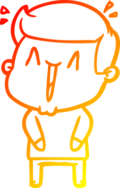 Bir insan tarafından çizilmiş, heyecanlı bir çizgi film çizimi.