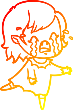 Bir insan tarafından çizilmiş ağlayan vampir kız çizgi filmi.