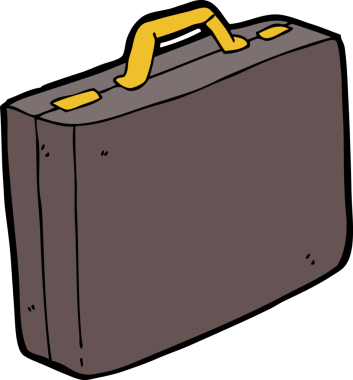 Bir insan tarafından çizilmiş bir evrak çantası.