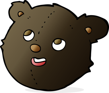 bir insan tarafından çizilmiş siyah ayı yüzü.