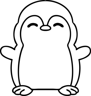 Bir insan tarafından çizilmiş küçük sevimli bir penguen çizgisi.