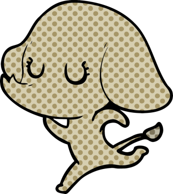 Bir insan tarafından çizilmiş şirin bir fil.