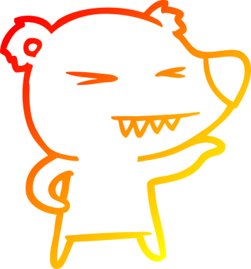 Bir insan tarafından çizilmiş kızgın bir ayı karikatürü.