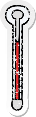 İnsan eliyle çizilmiş garip bir karikatür termometresinin sıkıntılı çıkartması.