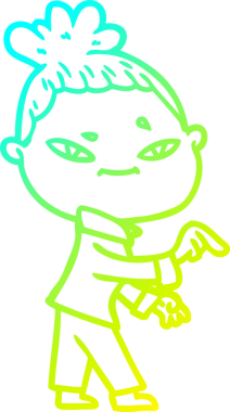 Bir insan tarafından çizilmiş bir karikatür kadın çizimi.