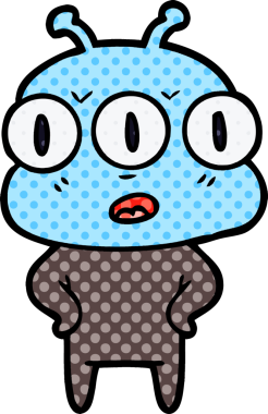 Bir insan tarafından çizilmiş üç gözlü uzaylı.