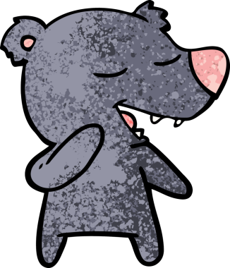 Bir insan tarafından çizilmiş çizgi film ayısı.