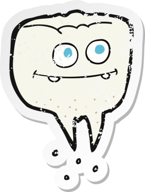 Bir insan tarafından çizilmiş bir karikatür dişinin gerilimli çıkartması.