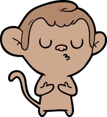 Bir insan tarafından çizilmiş çizgi maymun.