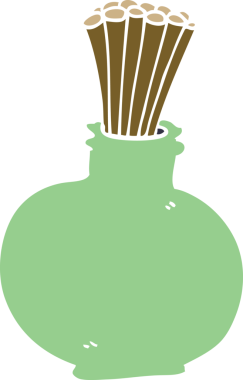 Bir insan tarafından çizilmiş vazoda karalamalar.