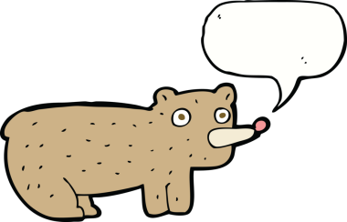 Bir insan tarafından çizilmiş komik bir çizgi film ayısı.