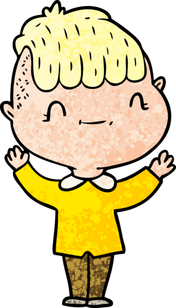 Bir insan tarafından çizilmiş çizgi film dostu çocuk.