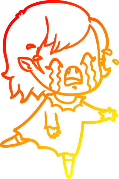 Bir insan tarafından çizilmiş ağlayan vampir kız çizgi filmi.