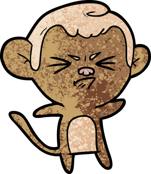 Bir insan tarafından çizilmiş sinir bozucu bir maymun.