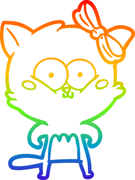 gökkuşağı gradyanı çizimi bir insan tarafından çizilmiş çizgi film kedisi