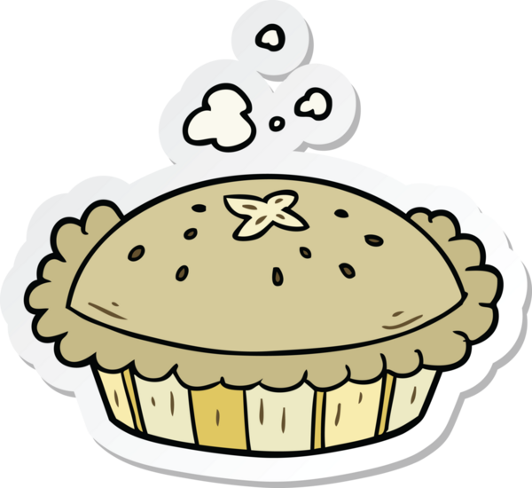 Bir insan tarafından çizilmiş bir karikatür pastasının etiketi.