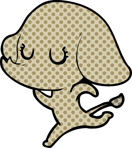 Bir insan tarafından çizilmiş şirin bir fil.