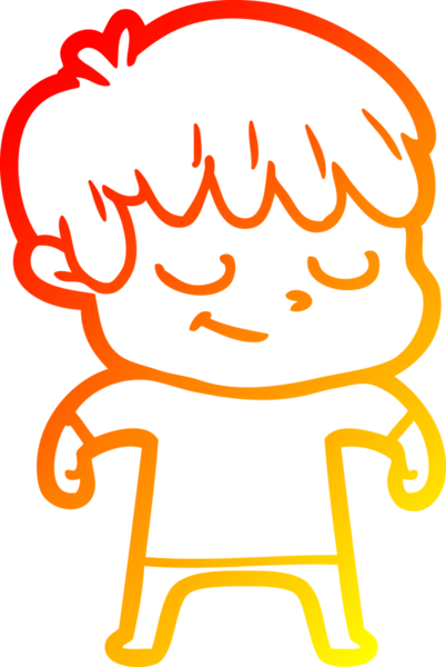 Bir insan tarafından çizilmiş mutlu çizgi film çocuğu çizimi.