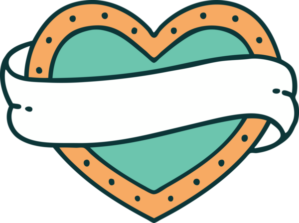 Bir insan tarafından çizilmiş kalp ve bayrağın ikonik dövme şekli