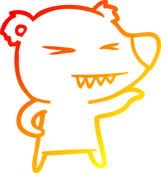 Bir insan tarafından çizilmiş kızgın bir ayı karikatürü.