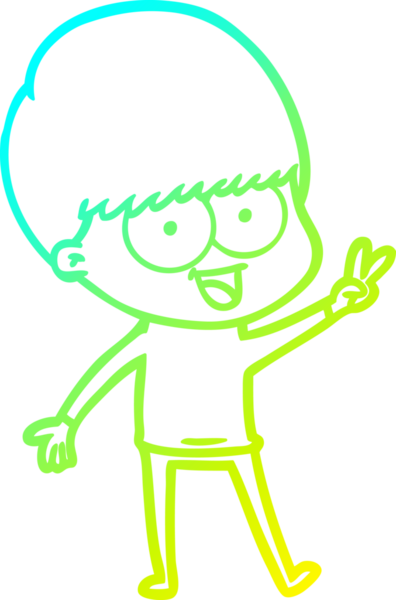 Bir insan tarafından çizilen mutlu çizgi film çocuğu çizimi.