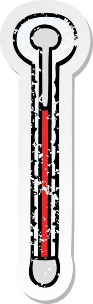İnsan eliyle çizilmiş garip bir karikatür termometresinin sıkıntılı çıkartması.