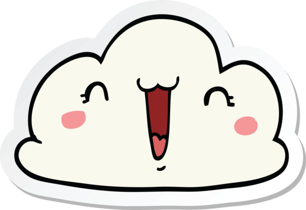 Bir insan tarafından çizilmiş bir karikatür bulutunun etiketi