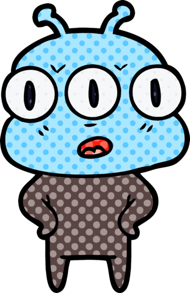 Bir insan tarafından çizilmiş üç gözlü uzaylı.