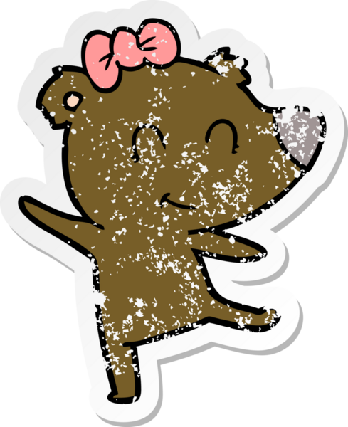 Bir insan tarafından çizilmiş dişi ayı karikatürü.