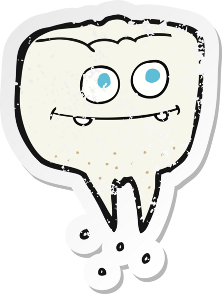 Bir insan tarafından çizilmiş bir karikatür dişinin gerilimli çıkartması.