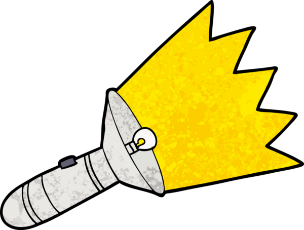 Bir insan tarafından çizilmiş eski çizgi film meşalesi.