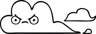 Bir insan tarafından çizilmiş beyaz bir bulutun çizgi çizimi