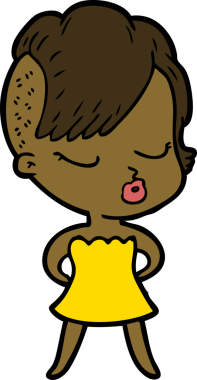 Bir insan tarafından çizilmiş güzel hippi kız.