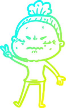 Bir çizgi film çizimi, bir insan tarafından çizilmiş yaşlı bir kadını rahatsız ediyordu.