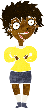 Bir insan tarafından çizilmiş heyecanlı bir karikatür.