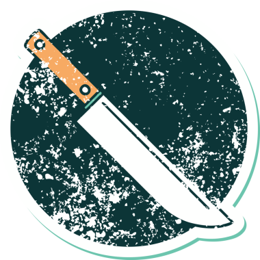 Bir insan tarafından çizilmiş bir bıçağın sembolik dövmesi.