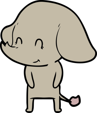 Bir insan tarafından çizilmiş şirin bir fil.