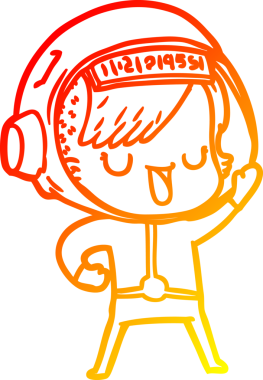 Bir insan tarafından çizilmiş bir astronot kadın çizgi çizimi.