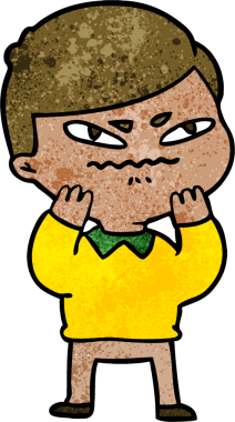 Bir insan tarafından çizilmiş kızgın bir adam.