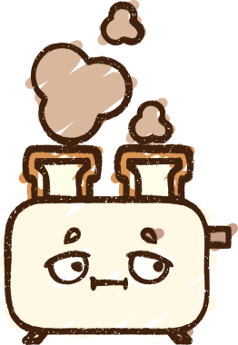 Bir insan tarafından çizilen tost makinesi tebeşiri