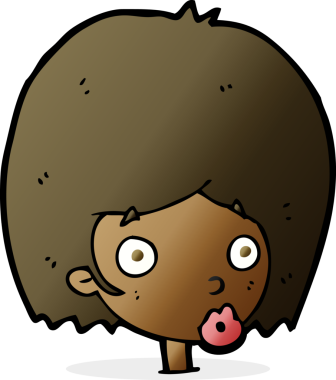 Bir insan tarafından çizilmiş bir kadın yüzü.