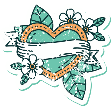 Bir insan tarafından çizilmiş kalp ve bayrağın sembolik depresif dövme şekli