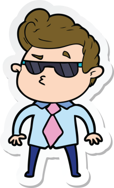 Bir insan tarafından çizilmiş havalı bir adamın çıkartması.