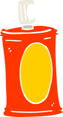 Bir insan tarafından çizilmiş düz renkli karikatür spreyi.