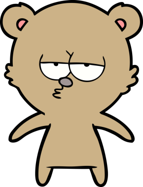 Bir insan tarafından çizilmiş sıkılmış ayı çizgi filmi