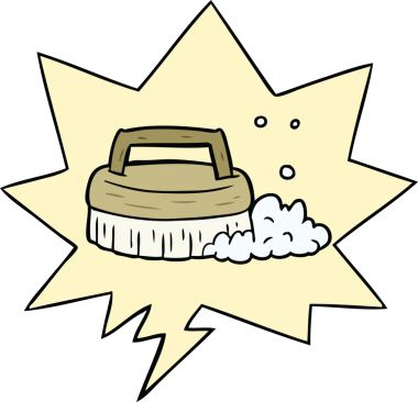 bir insan tarafından çizilmiş konuşma baloncuğuyla fırçalama fırçası