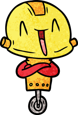 Bir insan tarafından çizilmiş çizgi film robotu